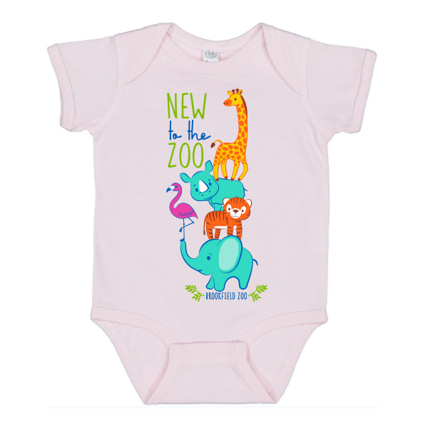 STACKING ZOO NEW TO ZOO ONESIE LIGHT PINK