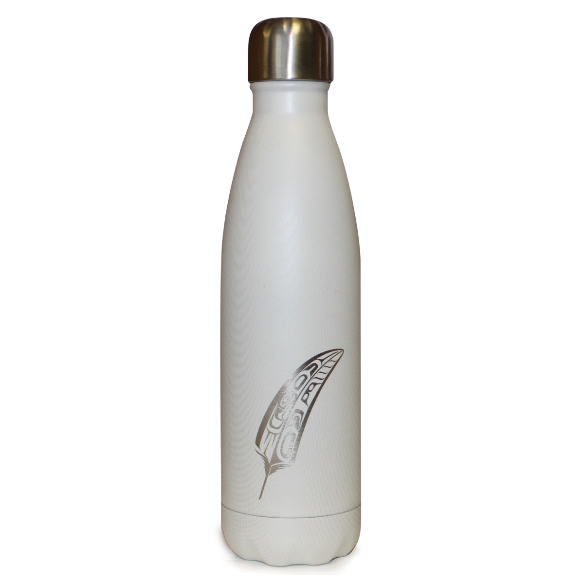INSULATED BOTTLE WITH FEATHER DESIGN