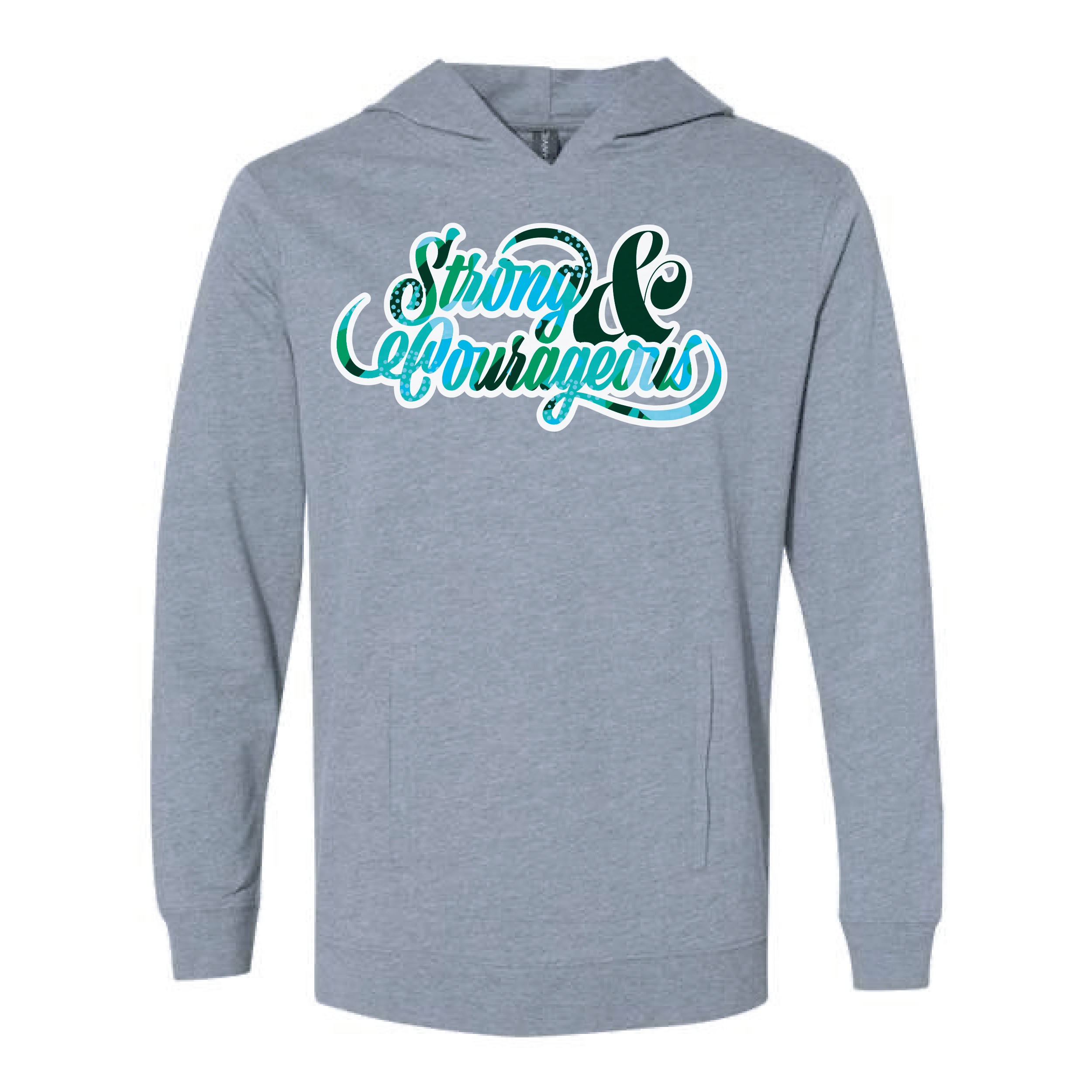 LADIES JUNGLE POP STRONG AND COURAGEOUS HOODIE GREY